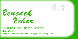 benedek neher business card